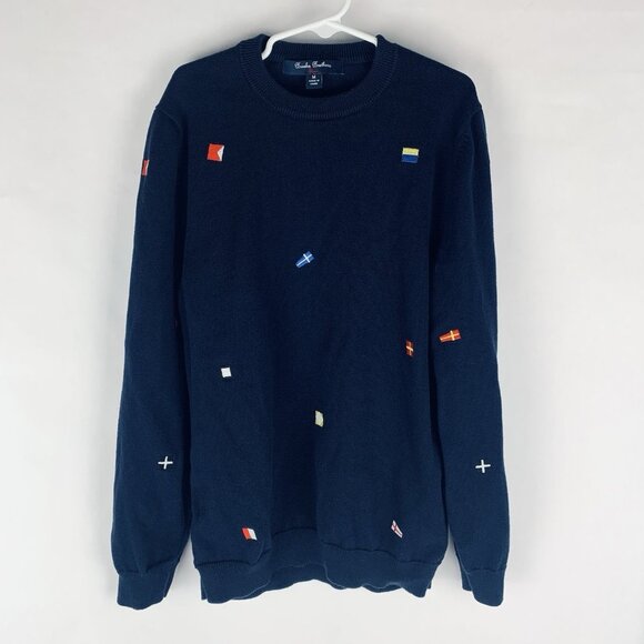 Brooks Brothers crewneck fleece sweater Boys Medium preppy Nautical Country Club - Picture 1 of 9